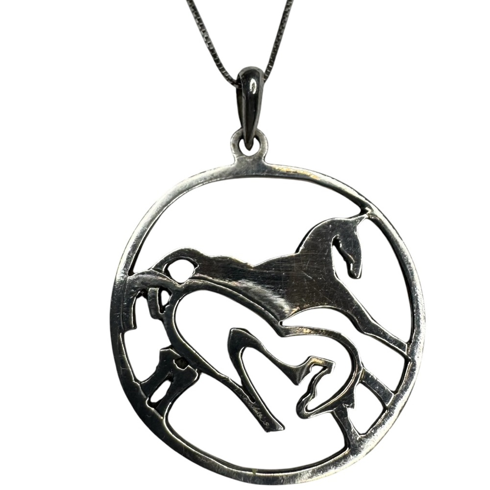 Hallmarked Silver Unicorn Charm Necklace